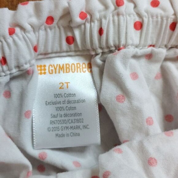 Gymboree Tank Top 2T White Pink Polka Dot Cotton Spring Summer Boho - Picture 4 of 6